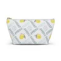 Lemon Tile Accessory Pouch w T-bottom in Aqua